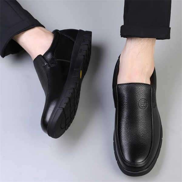 Genuine leather loose-fitting non-slip plus size men's loafers