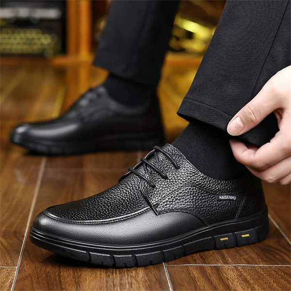 Genuine leather plus size non-slip wear-resistant soft sole men's lace-up shoes
