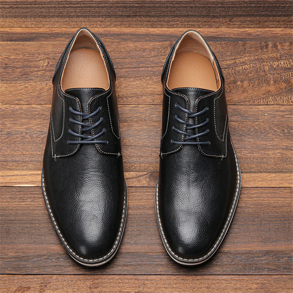 Genuine leather plus size color-blocked comfortable and breathable men's casual shoes