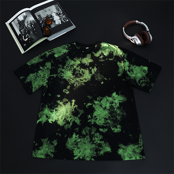Retro pure cotton washed tie-dye loose round neck drop shoulder men's short sleeve T-shirt oversized