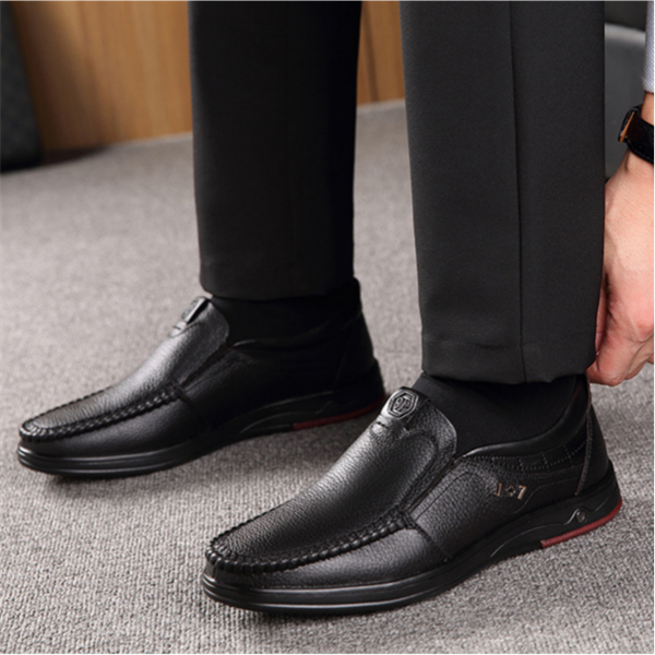 Genuine leather breathable casual fashion men's slip-on business shoes