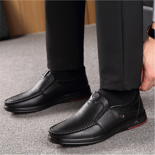 Genuine leather breathable casual fashion men's slip-on business shoes