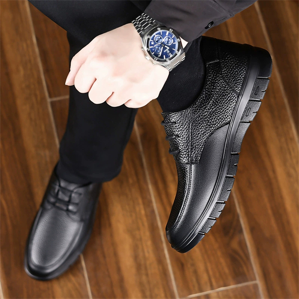 Genuine leather plus size non-slip wear-resistant soft sole men's lace-up shoes