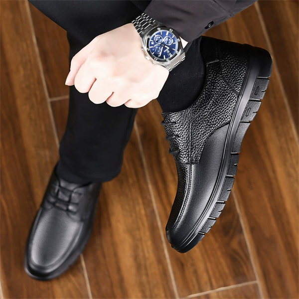 Genuine leather plus size non-slip wear-resistant soft sole men's lace-up shoes