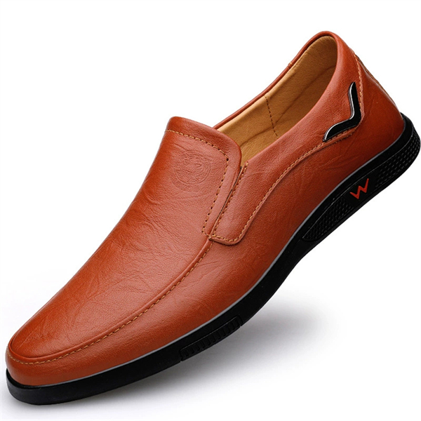 Breathable leather soft sole men's casual shoes