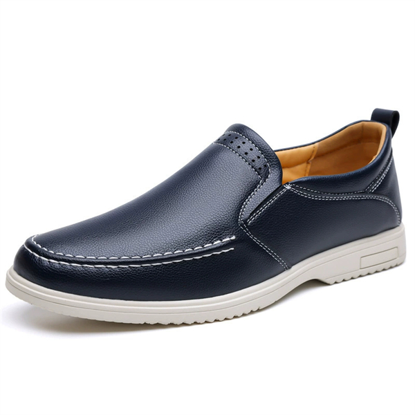 Genuine leather large size hand-sewn men's casual shoes