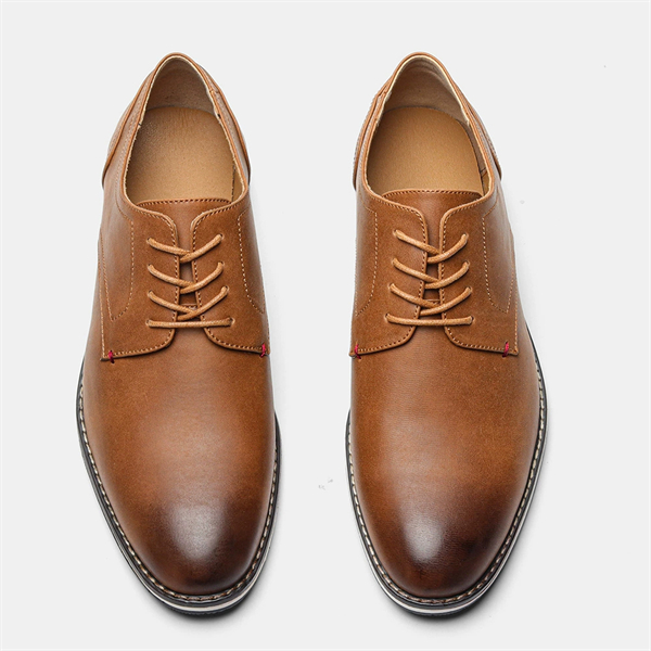Genuine leather plus size color-blocked comfortable and breathable men's casual shoes