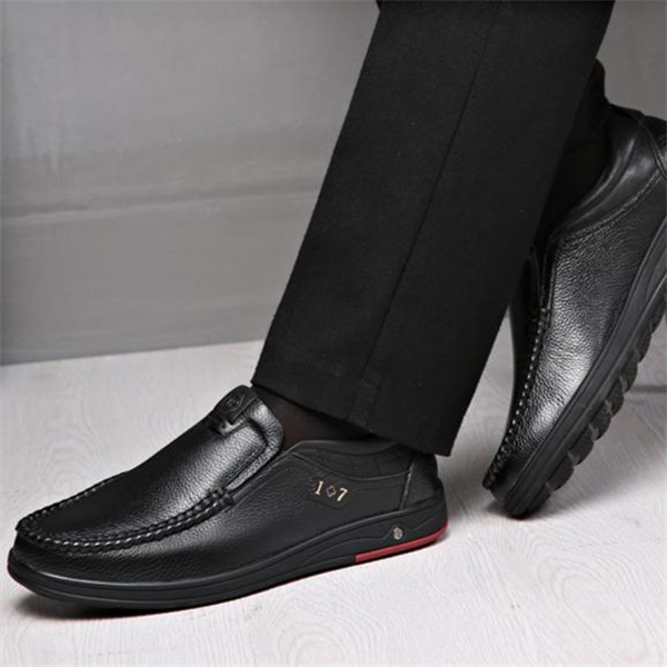 Genuine leather breathable casual fashion men's slip-on business shoes