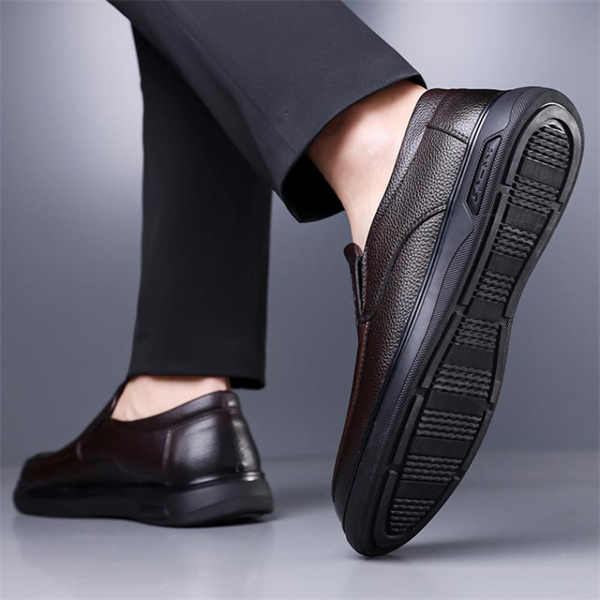 Genuine leather plus size soft sole non-slip slip-on men's casual shoes