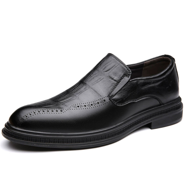 Genuine leather plus size soft sole breathable brogue business formal men's leather shoes