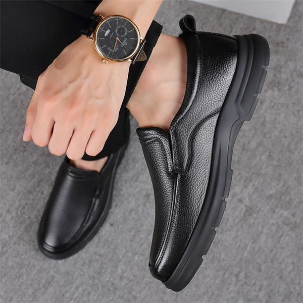 Genuine leather, soft sole, soft surface, non-slip, breathable casual leather shoes for middle-aged and elderly men