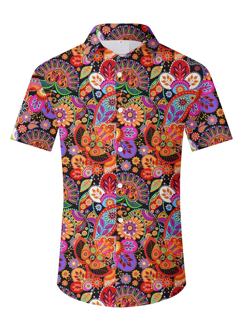Summer New Hawaii Fashion 3D Floral Men's Short sleeved Shirt