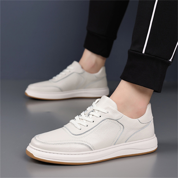 New spring and autumn genuine leather breathable men's casual skateboard shoes