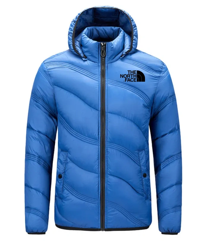 2024 THE NORthtTH FACE-Men's Solid Hooded Stand Neck Zip-up Puffer Jacket