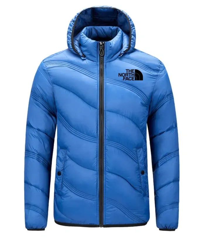 2024 THE NORthtTH FACE-Men's Solid Hooded Stand Neck Zip-up Puffer Jac