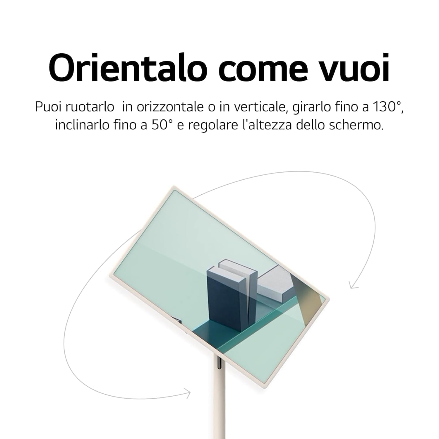 LG StanbyME – Schermo Personale Portatile da 27" con Touchscreen e Design a Stelo con Ruote