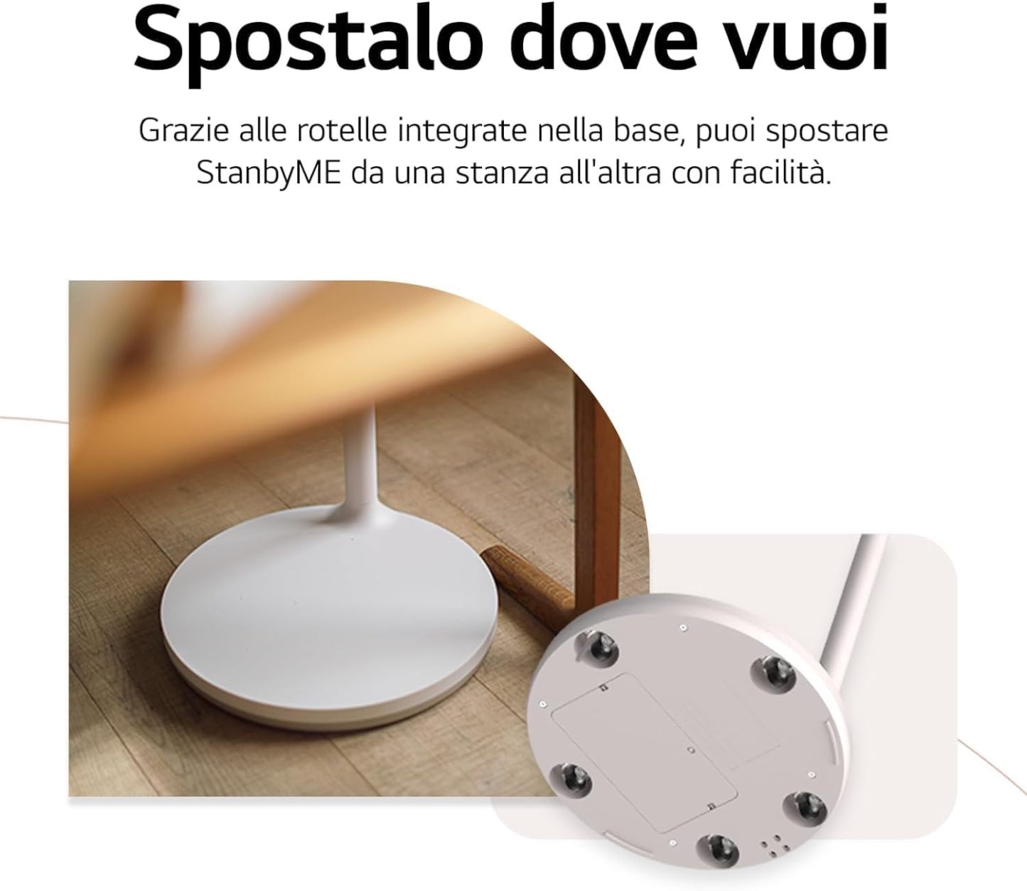 LG StanbyME – Schermo Personale Portatile da 27" con Touchscreen e Design a Stelo con Ruote