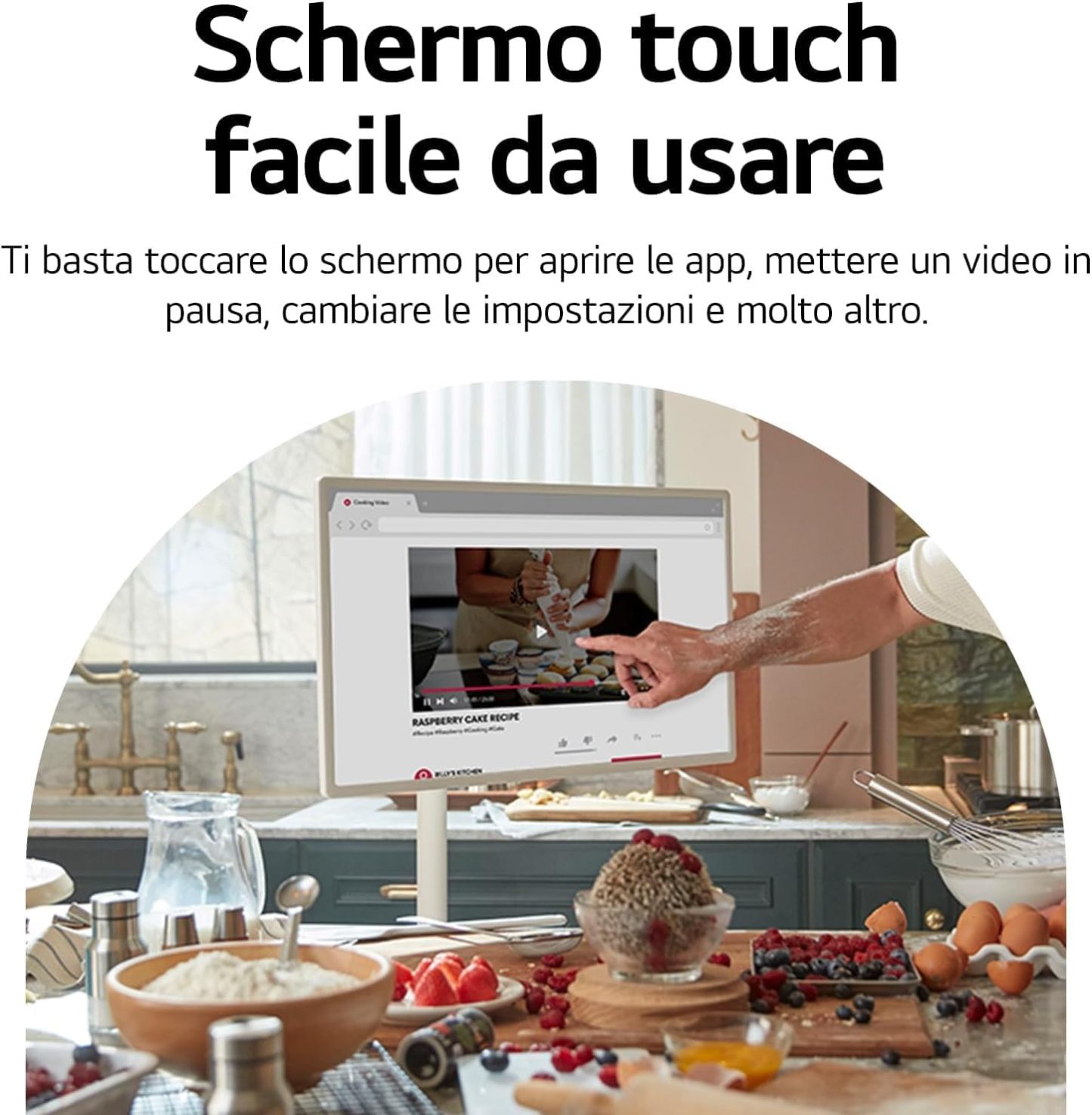 LG StanbyME – Schermo Personale Portatile da 27" con Touchscreen e Design a Stelo con Ruote