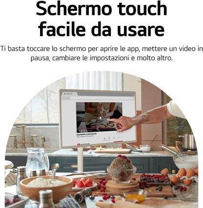 LG StanbyME – Schermo Personale Portatile da 27" con Touchscreen e Design a Stelo con Ruote