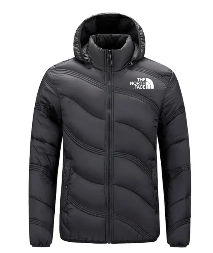 2024 THE NORthtTH FACE-Men's Solid Hooded Stand Neck Zip-up Puffer Jacket