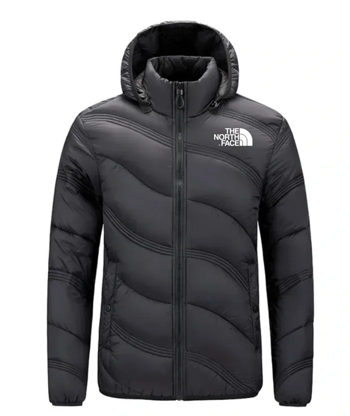 2024 THE NORthtTH FACE-Men's Solid Hooded Stand Neck Zip-up Puffer Jacket