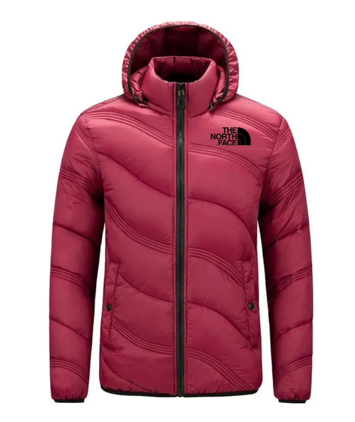2024 THE NORthtTH FACE-Men's Solid Hooded Stand Neck Zip-up Puffer Jacket