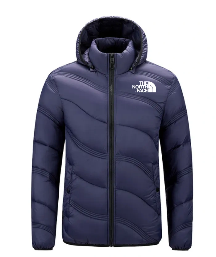 2024 THE NORthtTH FACE-Men's Solid Hooded Stand Neck Zip-up Puffer Jacket
