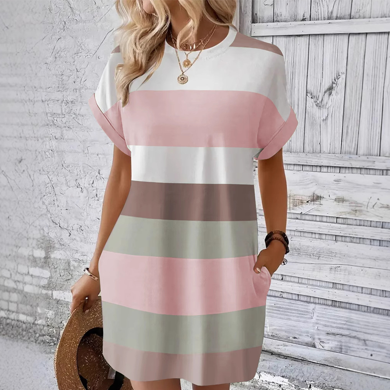 Rochie casual pentru femei cu gât rotund