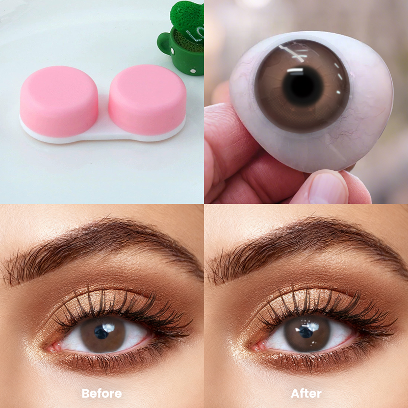 Huneyes Mystery Black contact lenses showing deep black tone for mysterious charm.