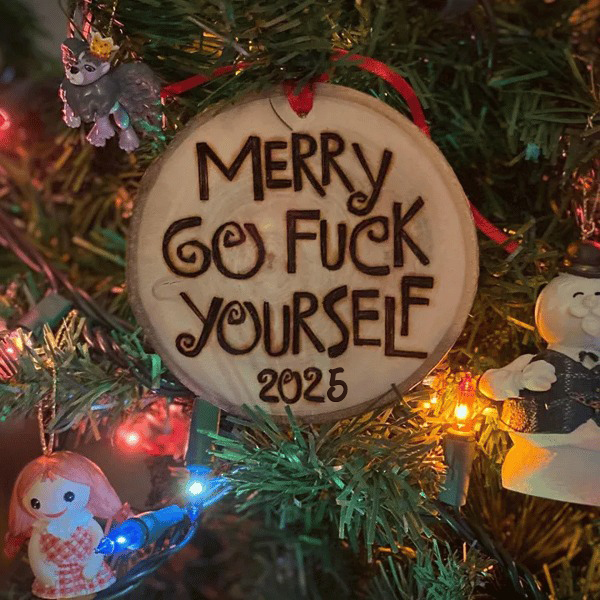 Rude Swear Word Christmas Ornament