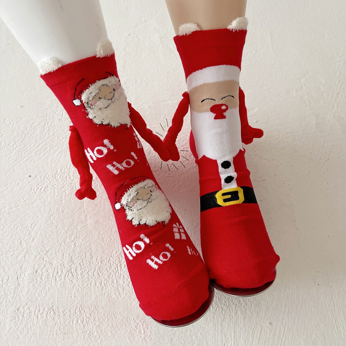 Cute Hand-holding Christmas Magnetic Socks