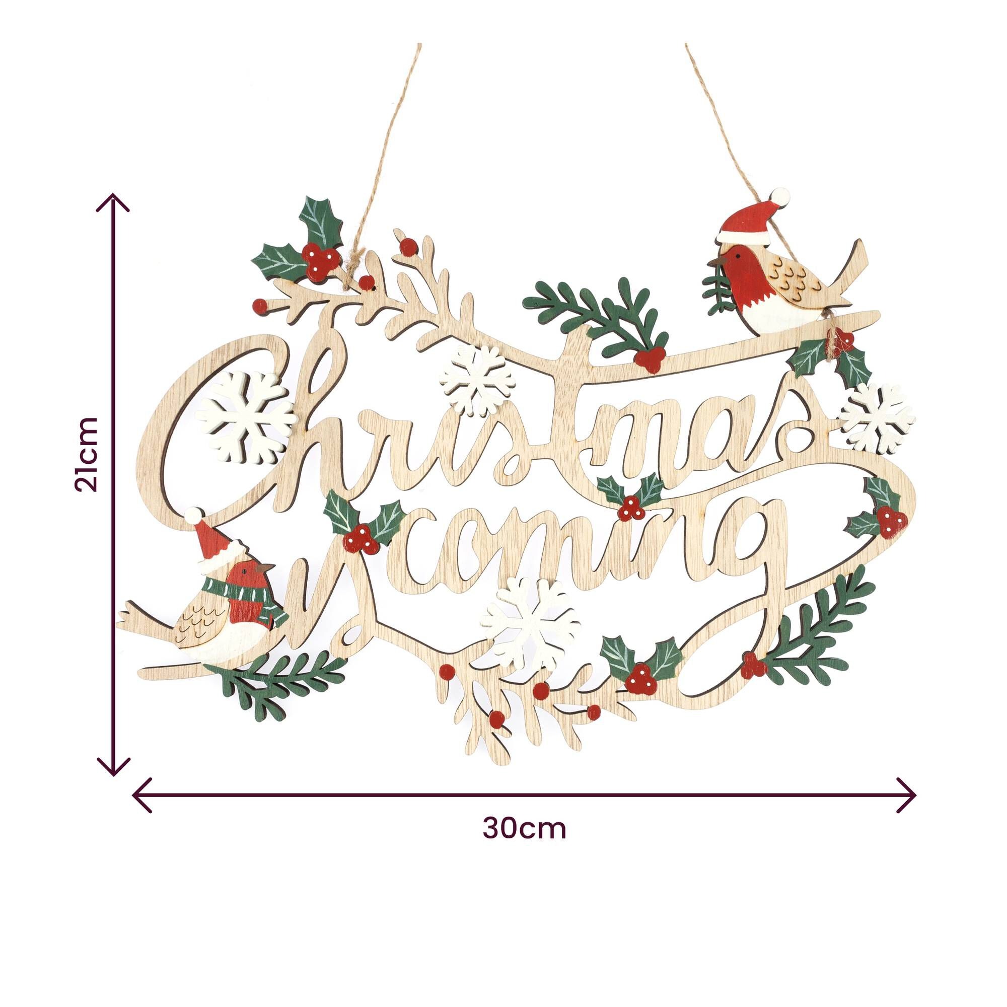 Christmas is Coming Wooden Sign
