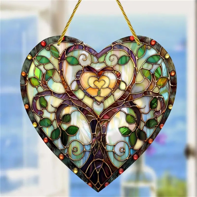 ❤️Wrapped in Love Tree of Life Suncatcher Heart Charm Gift