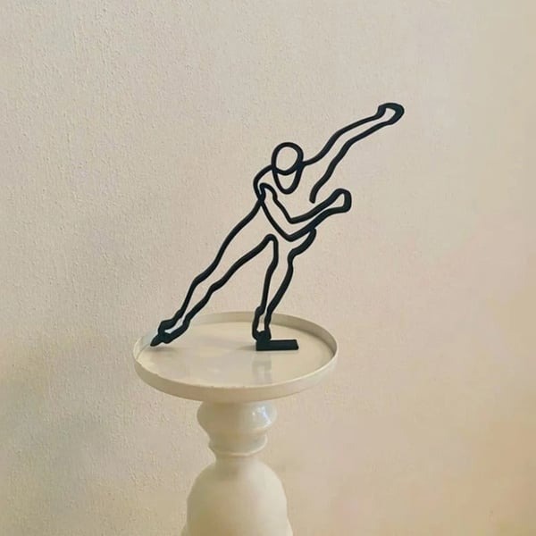 Minimalist Ornament Athlete Metal Statue