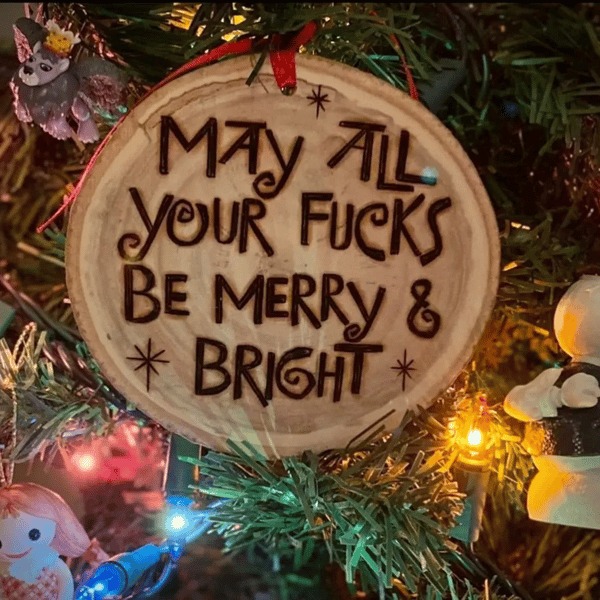 Rude Swear Word Christmas Ornament