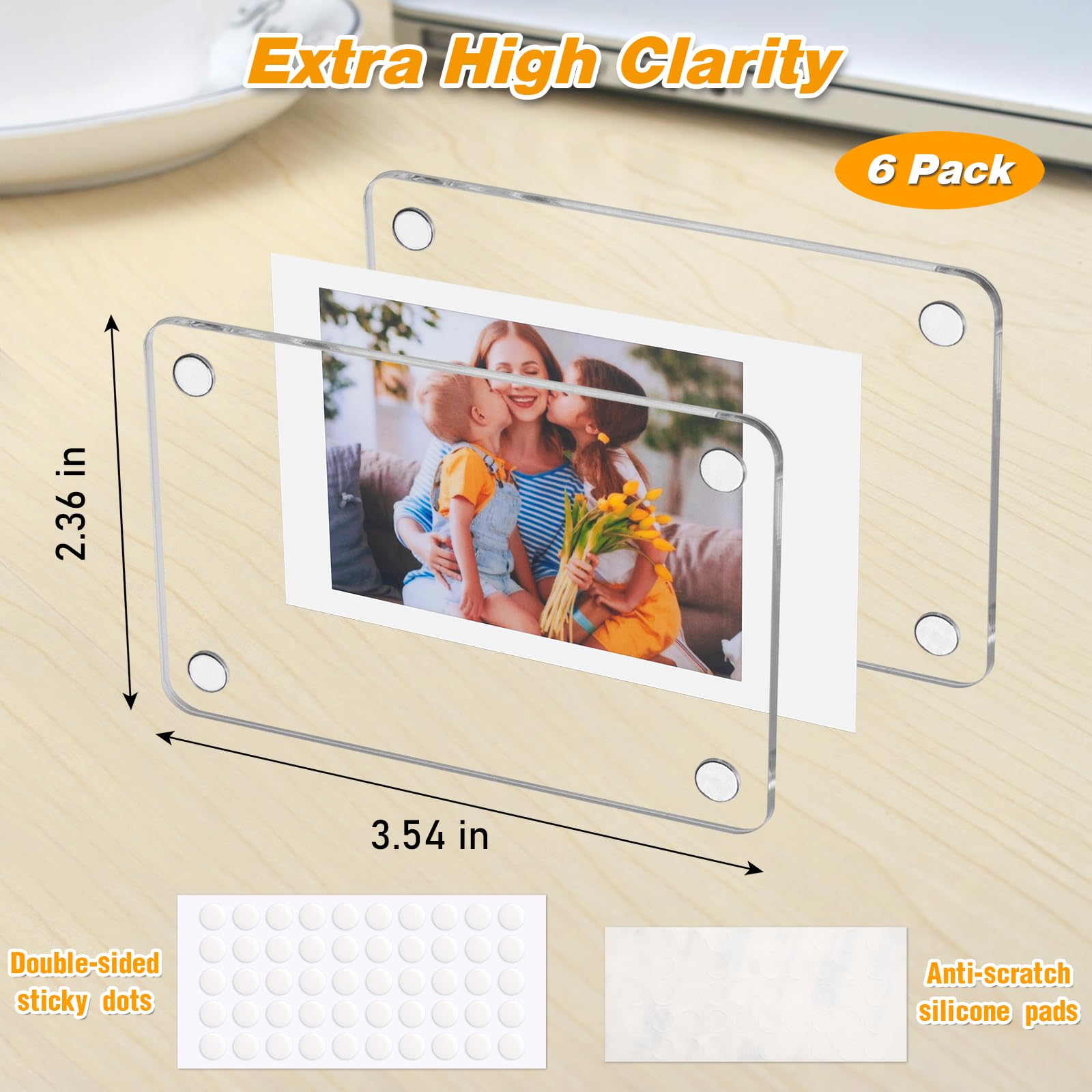 Acrylic Fridge Magnetic Frame, Acrylic Photo Picture Frames