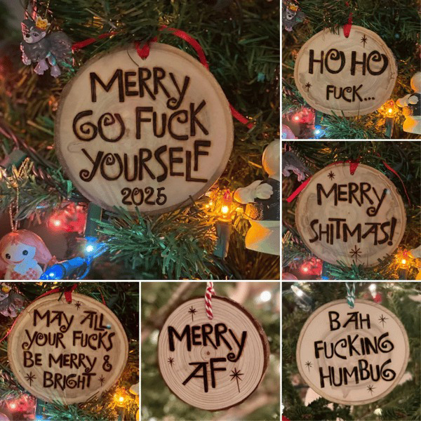Rude Swear Word Christmas Ornament