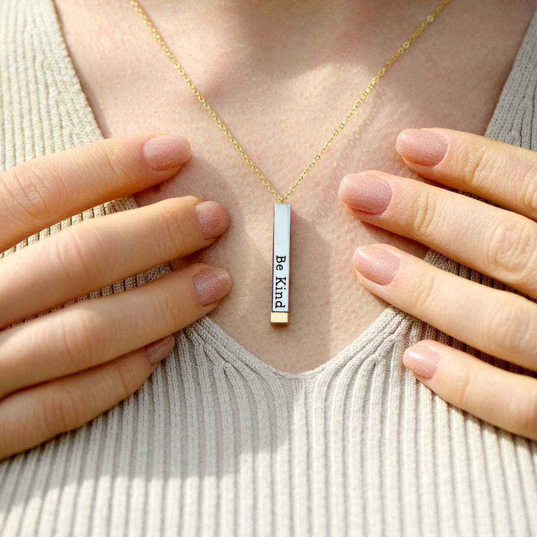 Be Kind Of A Bi♡ch - Hidden Message Necklace