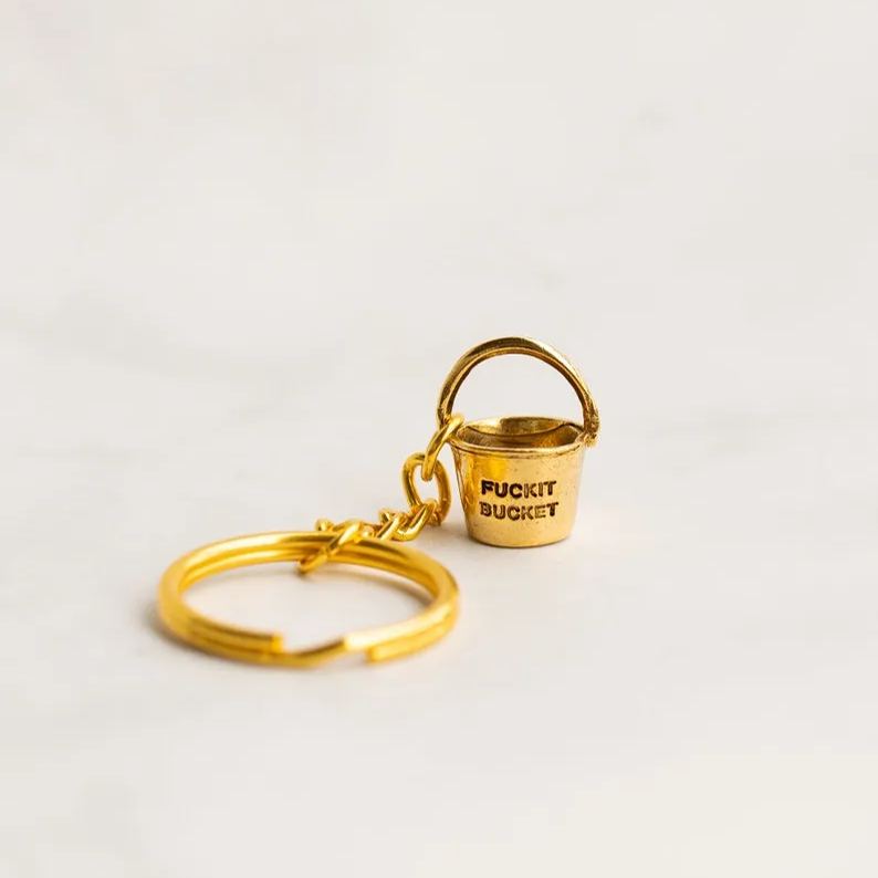🔥Funny Metal Bucket Keychain - 🤣Fuck it Bucket