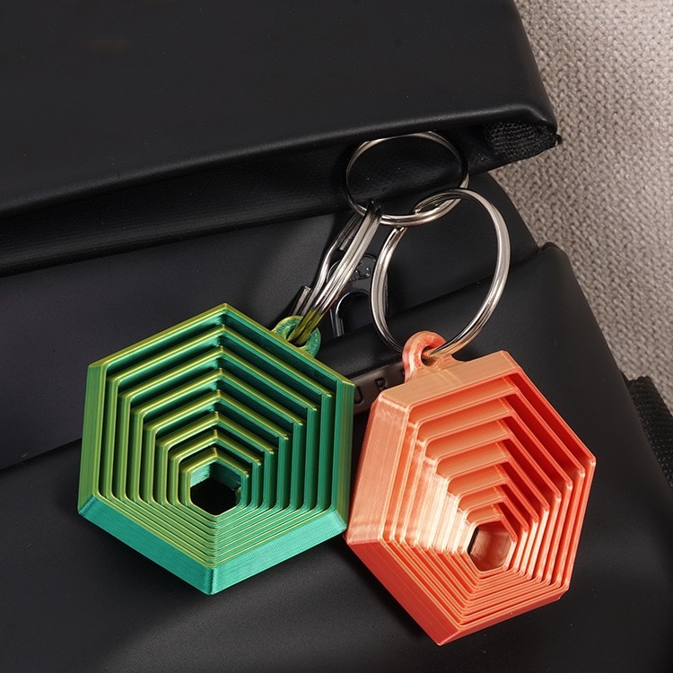 3D Printed Hexagon Fidget Keychain