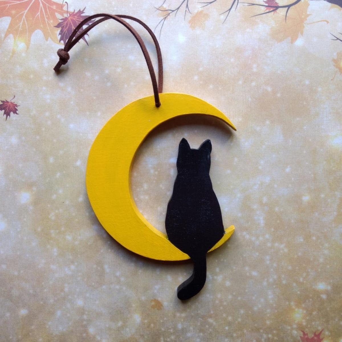 Cat Sitting On Moon Ornament