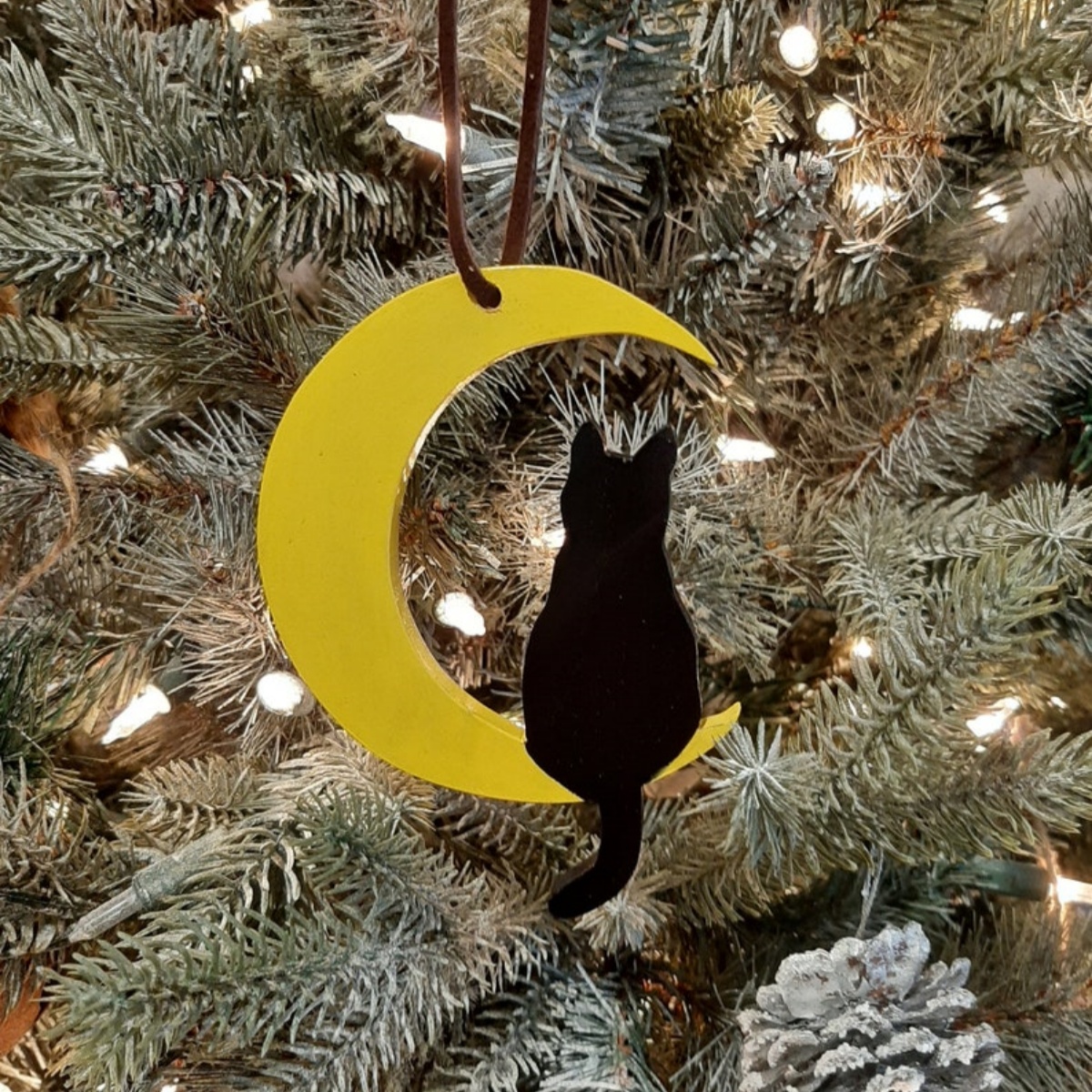 Cat Sitting On Moon Ornament