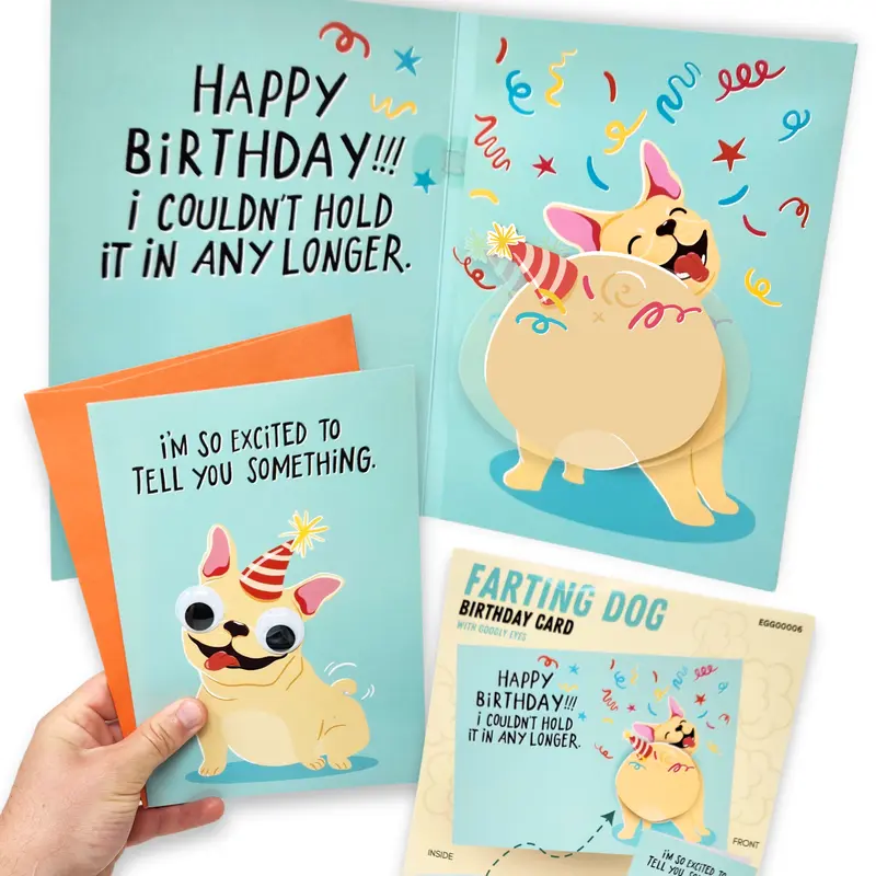 Farting Dog Birthday Card for Men