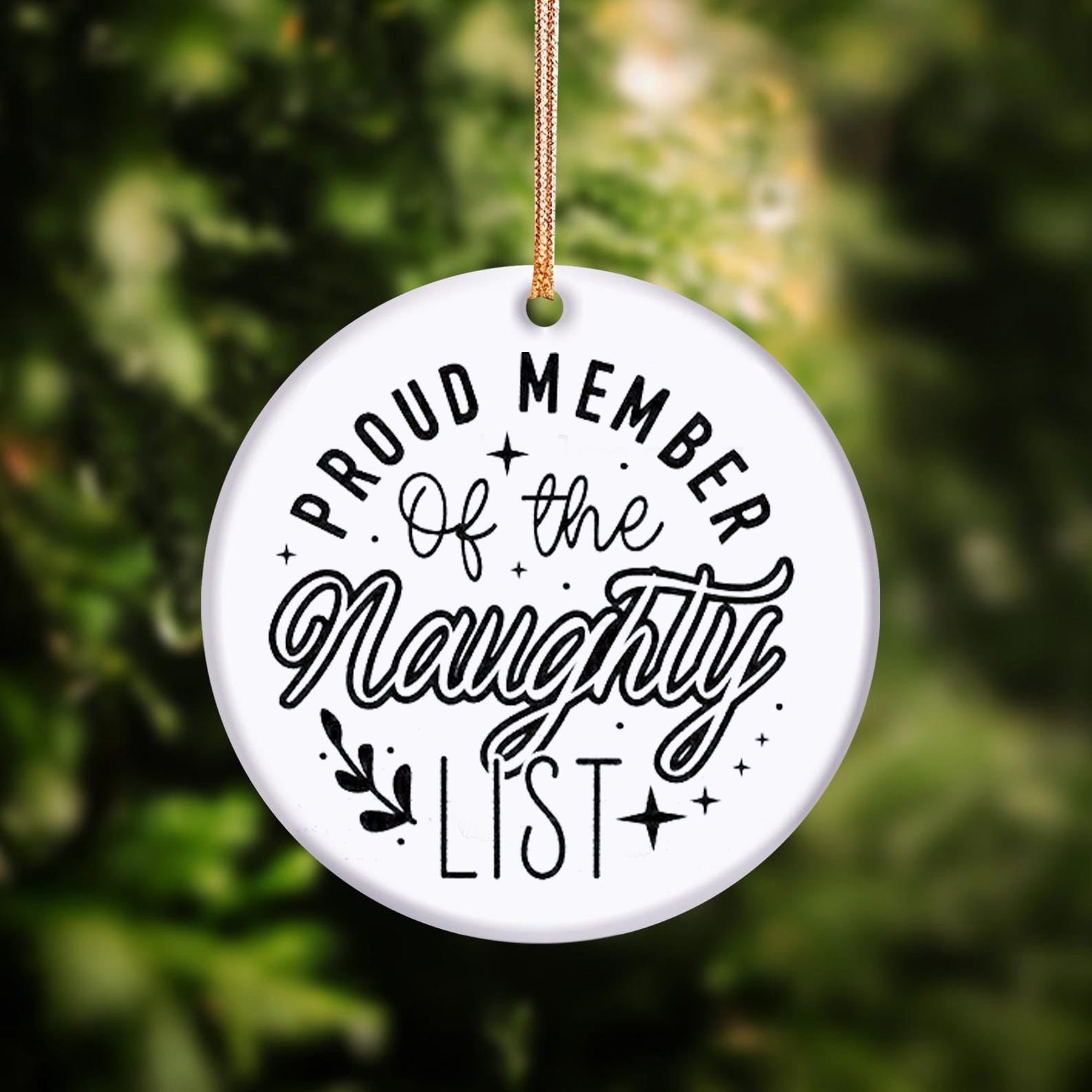 😜"Proud Member of the Naughty List"  Christmas Ornament🎄