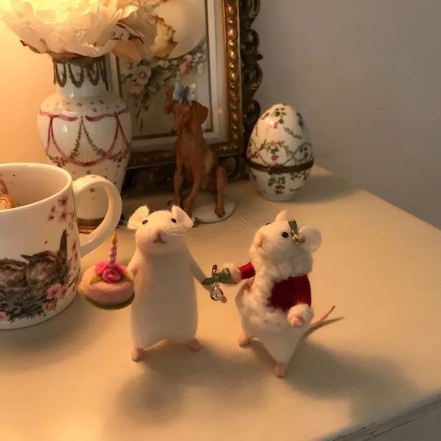 Handmade Cute Felt Mice Ornament
