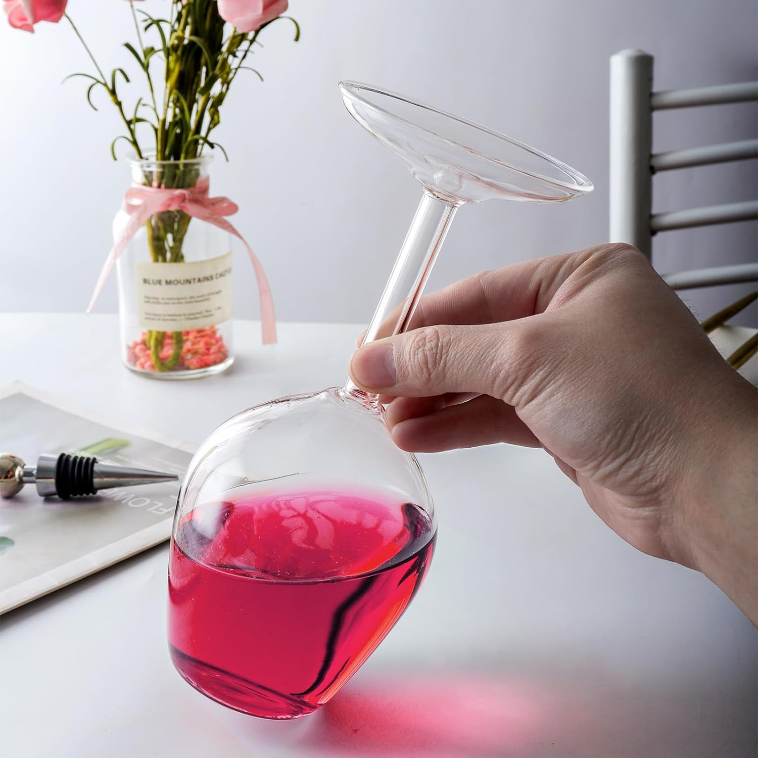 🍷Upside Down Wine Glass