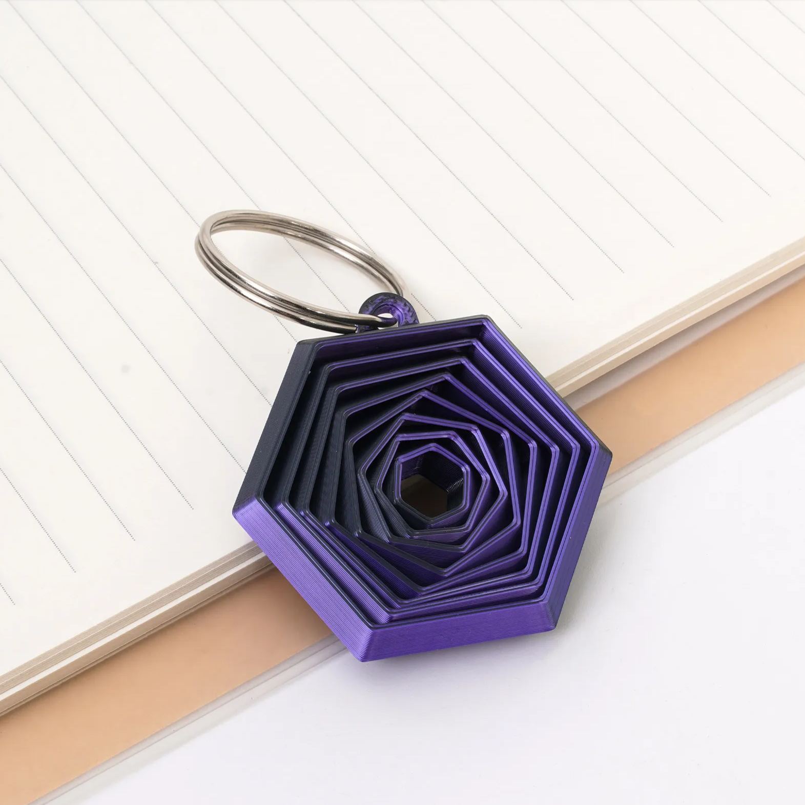 3D Printed Hexagon Fidget Keychain