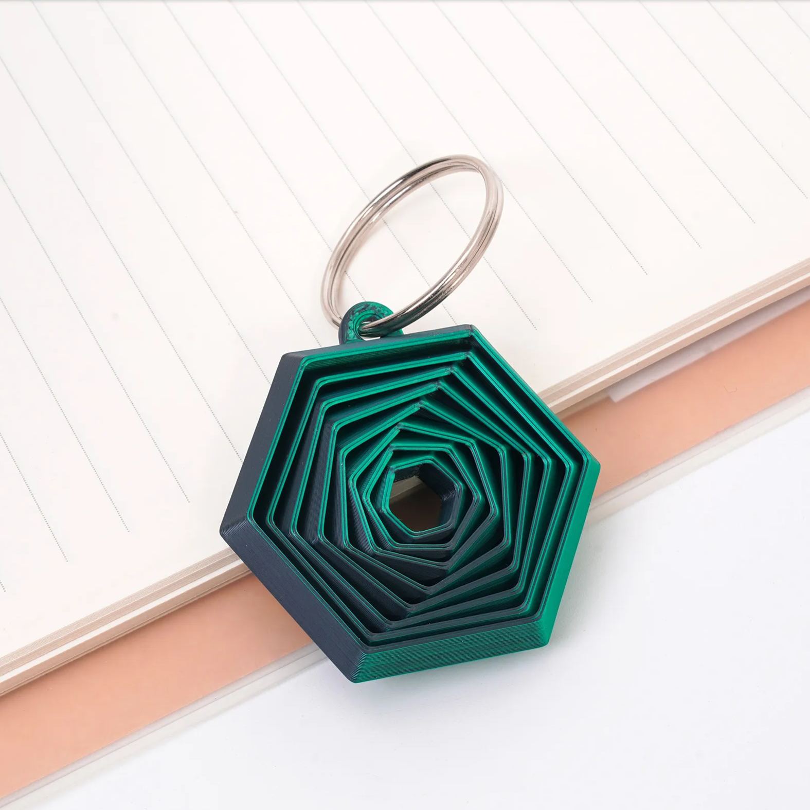 3D Printed Hexagon Fidget Keychain