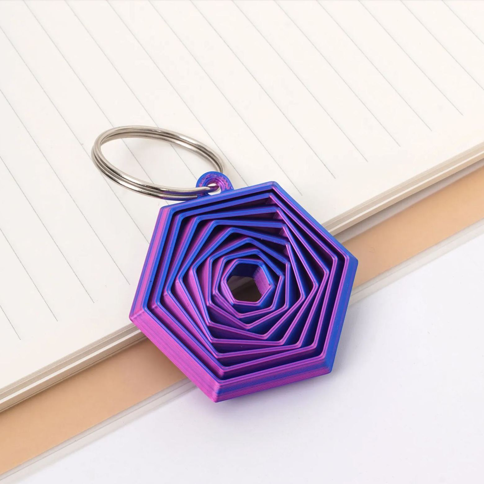 3D Printed Hexagon Fidget Keychain