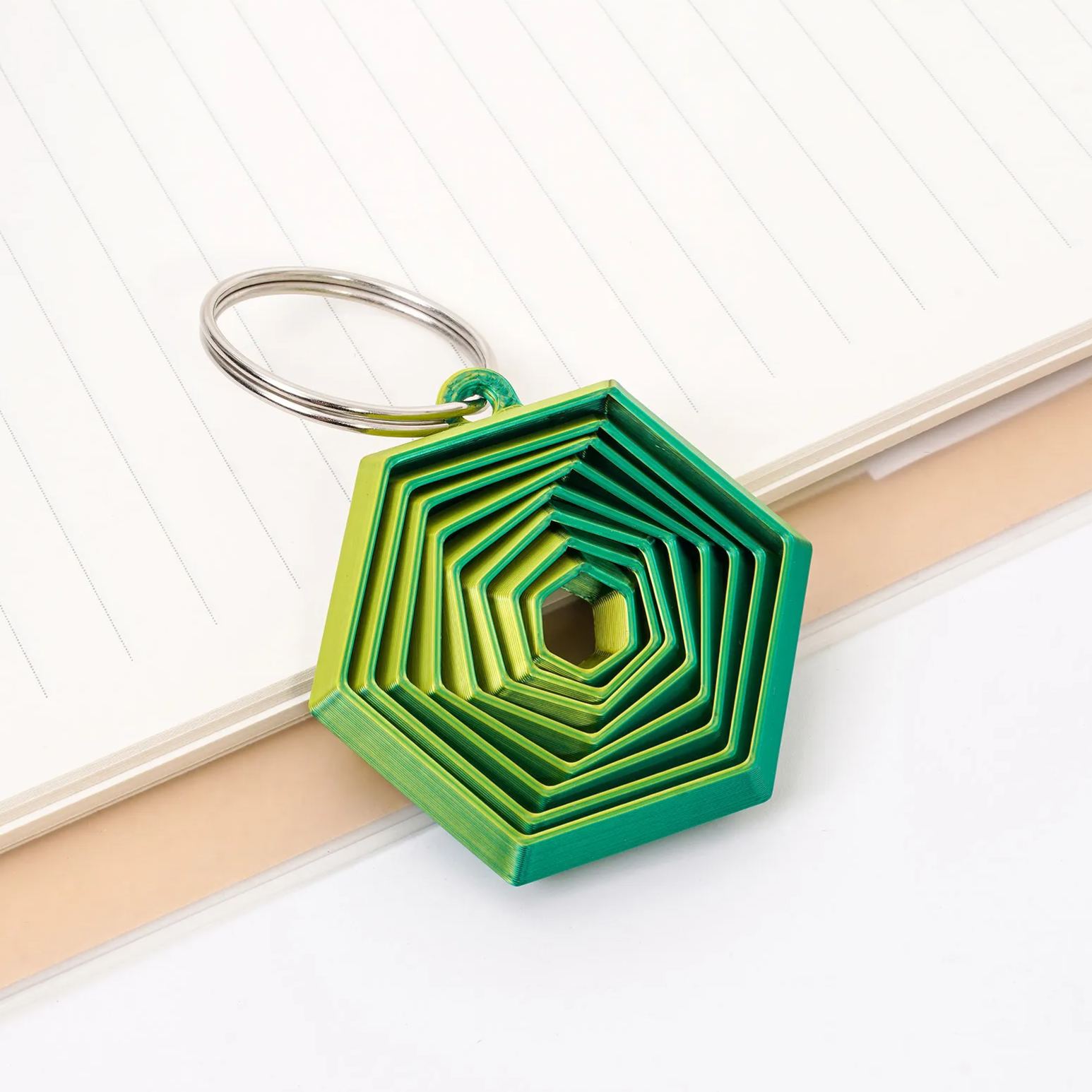 3D Printed Hexagon Fidget Keychain